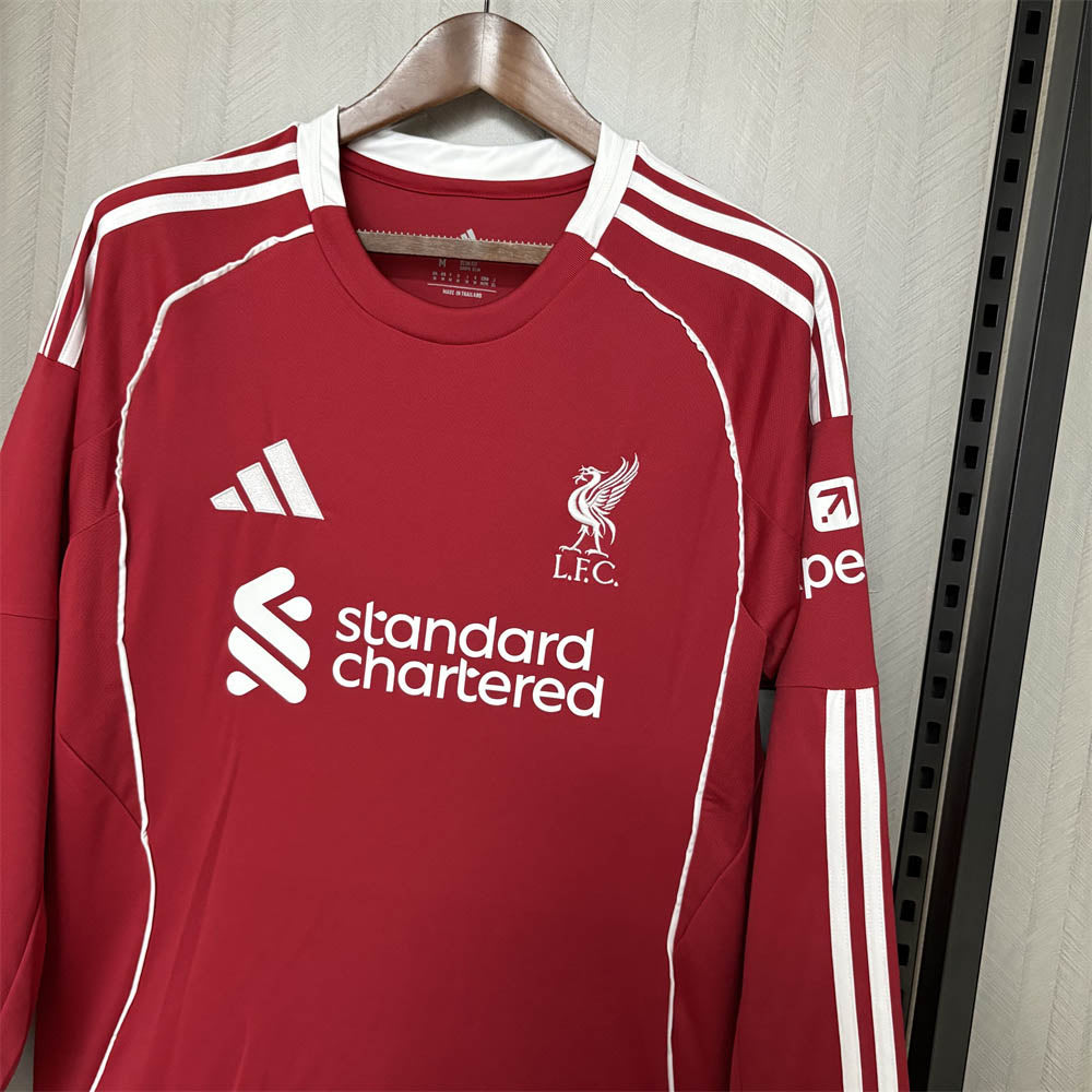 2025/2026 Long Sleeve Liverpool Home Football Shirt 1:1 Thai Quality