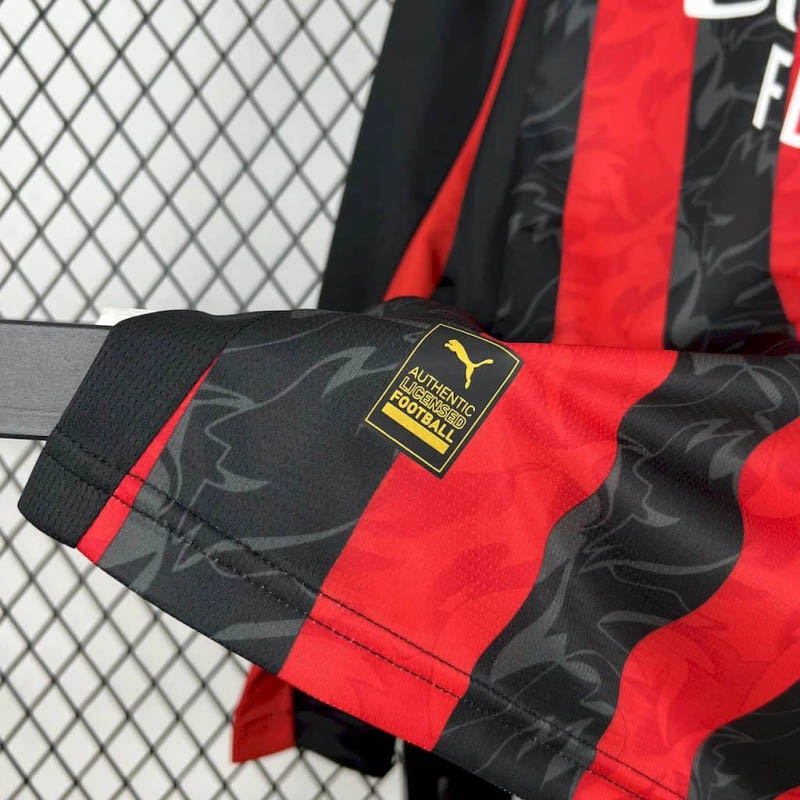 2025/2026 Long Sleeve AC Milan Home Soccer Jersey 1:1 Thai Quality