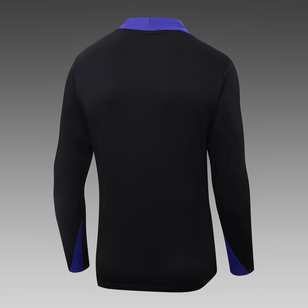 2025/2026 Barcelona Half-Pull Training Suit Black Jersey Set