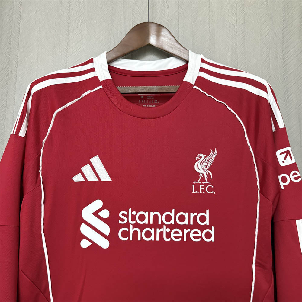 2025/2026 Long Sleeve Liverpool Home Football Shirt 1:1 Thai Quality