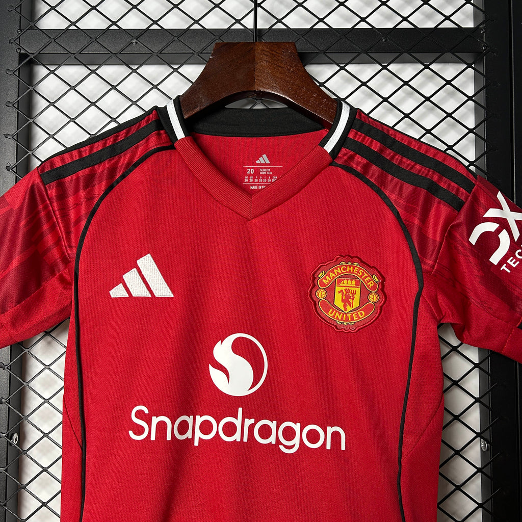 2025/2026 Manchester United Home Football Shirt 1:1 Thai Quality Kids Size