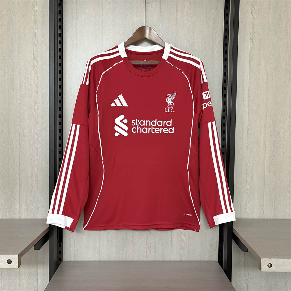 2025/2026 Long Sleeve Liverpool Home Football Shirt 1:1 Thai Quality