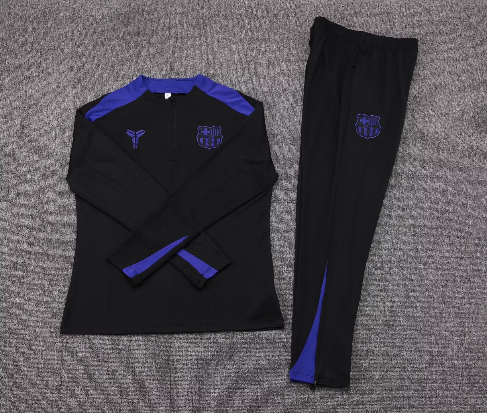 2025/2026 Barcelona Half-Pull Training Suit Black Jersey Set